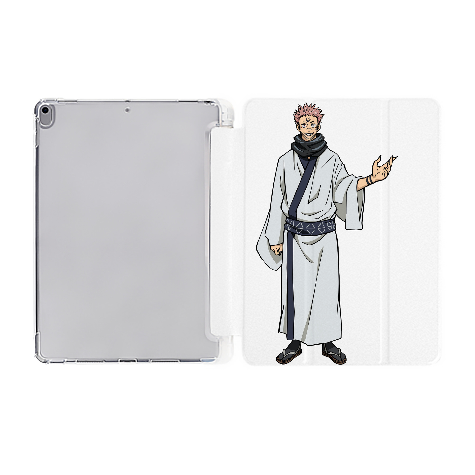 （画像用） 呪術廻戦 Jujutsu Kaisen IPad ケース ペン収納付き 三つ折りスタンド PUレザー×シリコン 対応機種9.5/10.5/10.9インチ